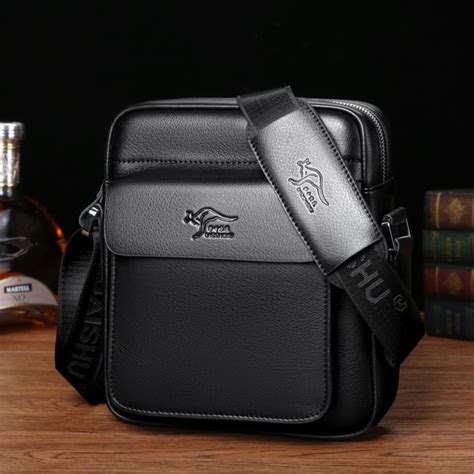 Men's Faux Leather Messenger Bags 